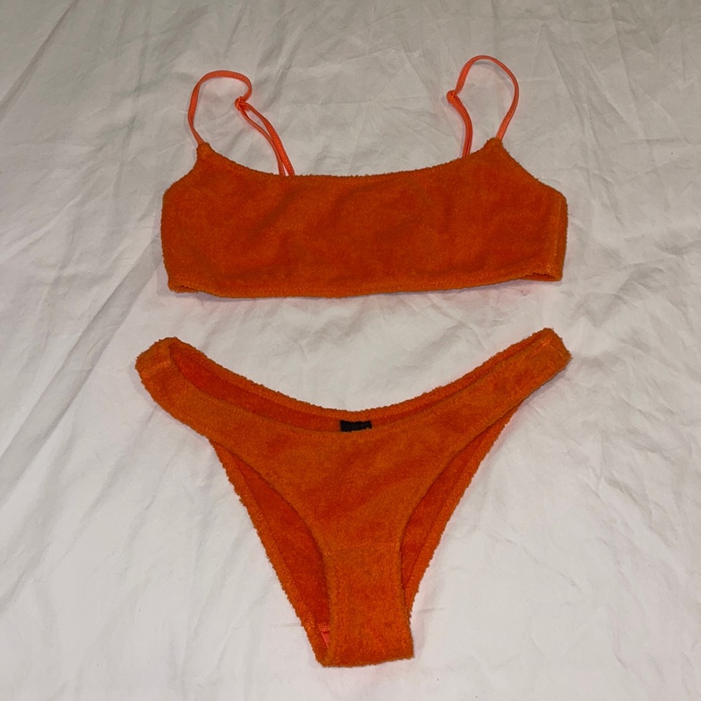 Triangl MICA poppy orange Terry cloth bikini set S+/XS